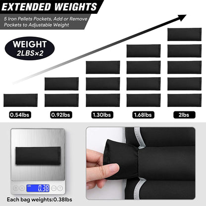 YYOJ  Ankle Weights, Adjustable Leg Weights Straps for Exercise, Wrist Weight Set for Women and Men